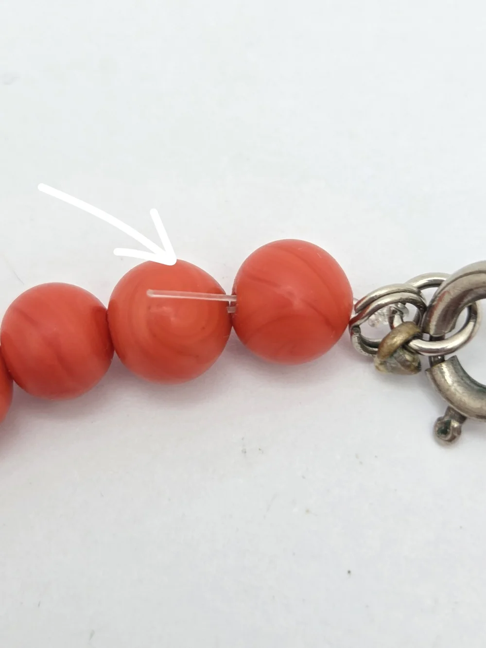 Vintage Orange Slag Glass Graduated Bead Necklace 19
